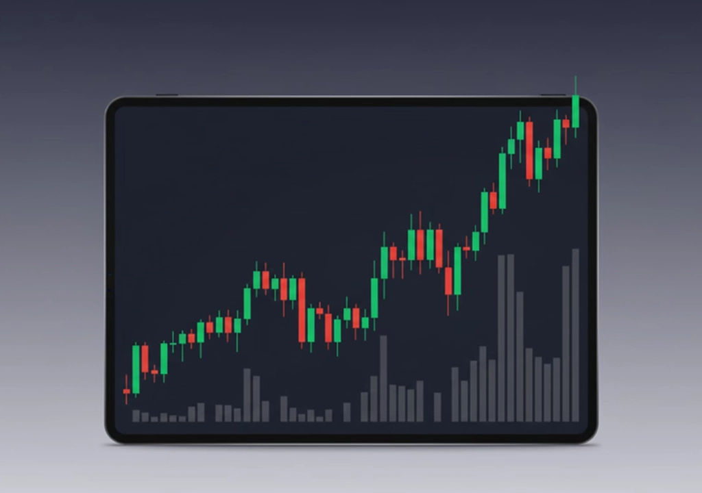 Dotbig – Rising candlestick chart with strong bullish market trend
